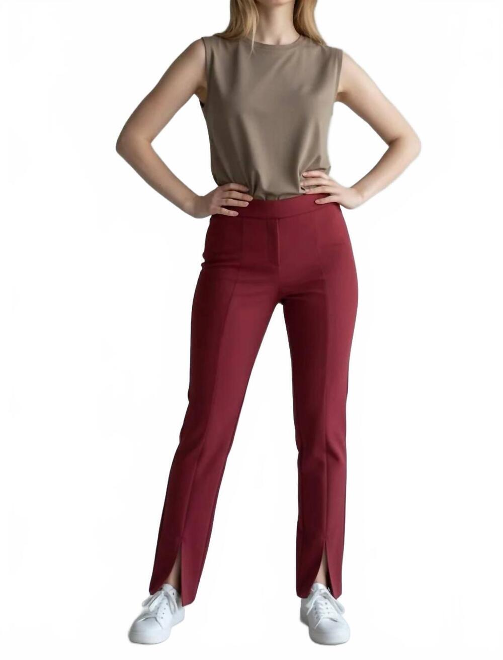 NEW ILTM blake front slit pants in cabernet